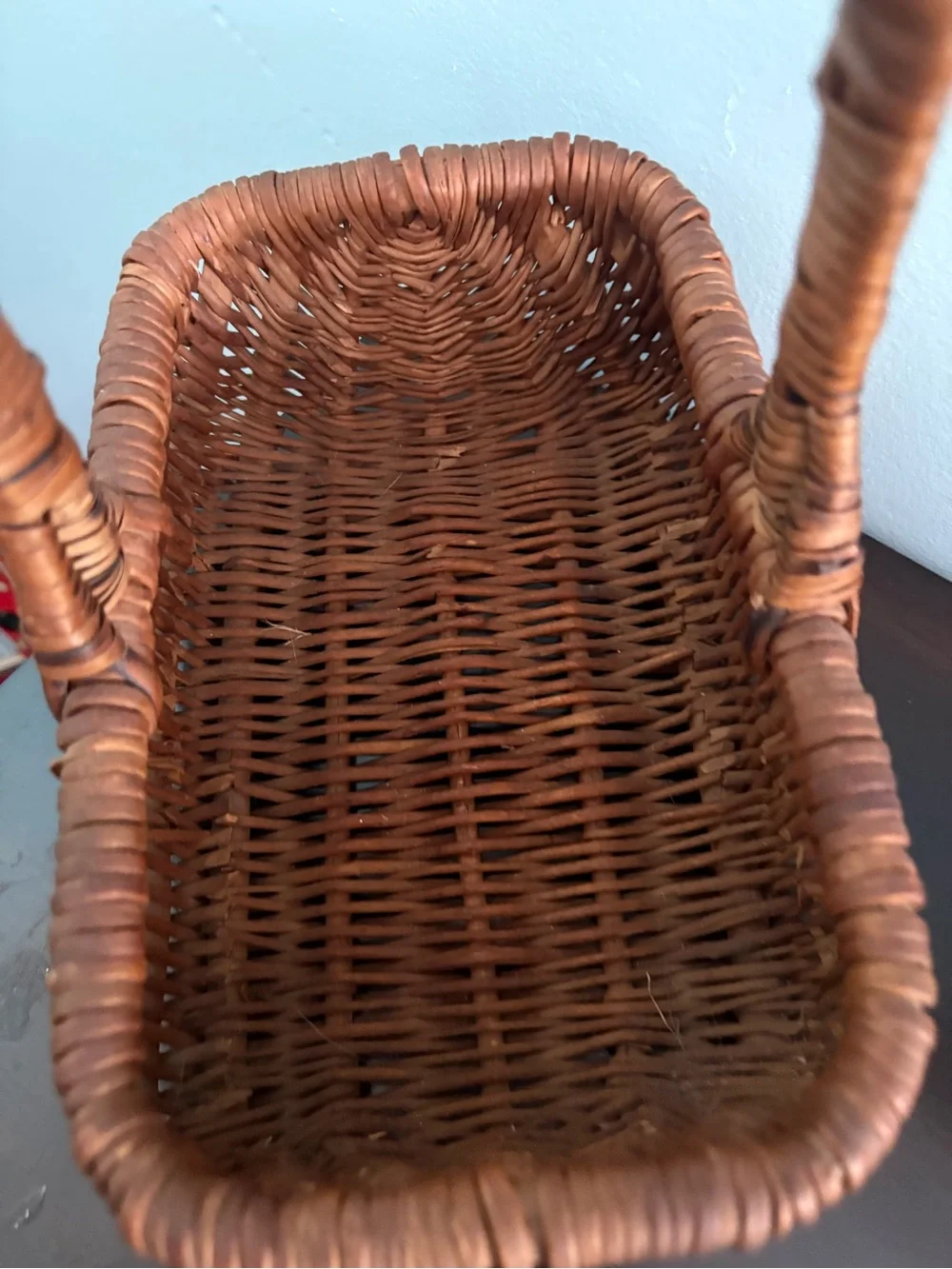 Source Unknown Woven Basket with Handle - Brown
